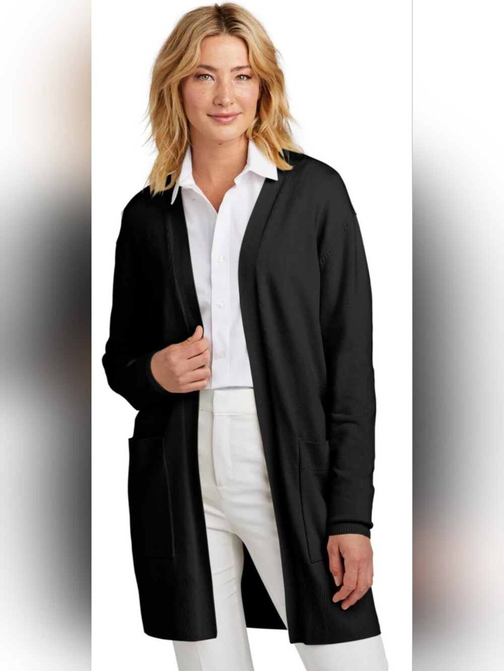Allicon + Zoe Black Open-Front Women's Cardigan Sweater Business/Office 2X NEW
